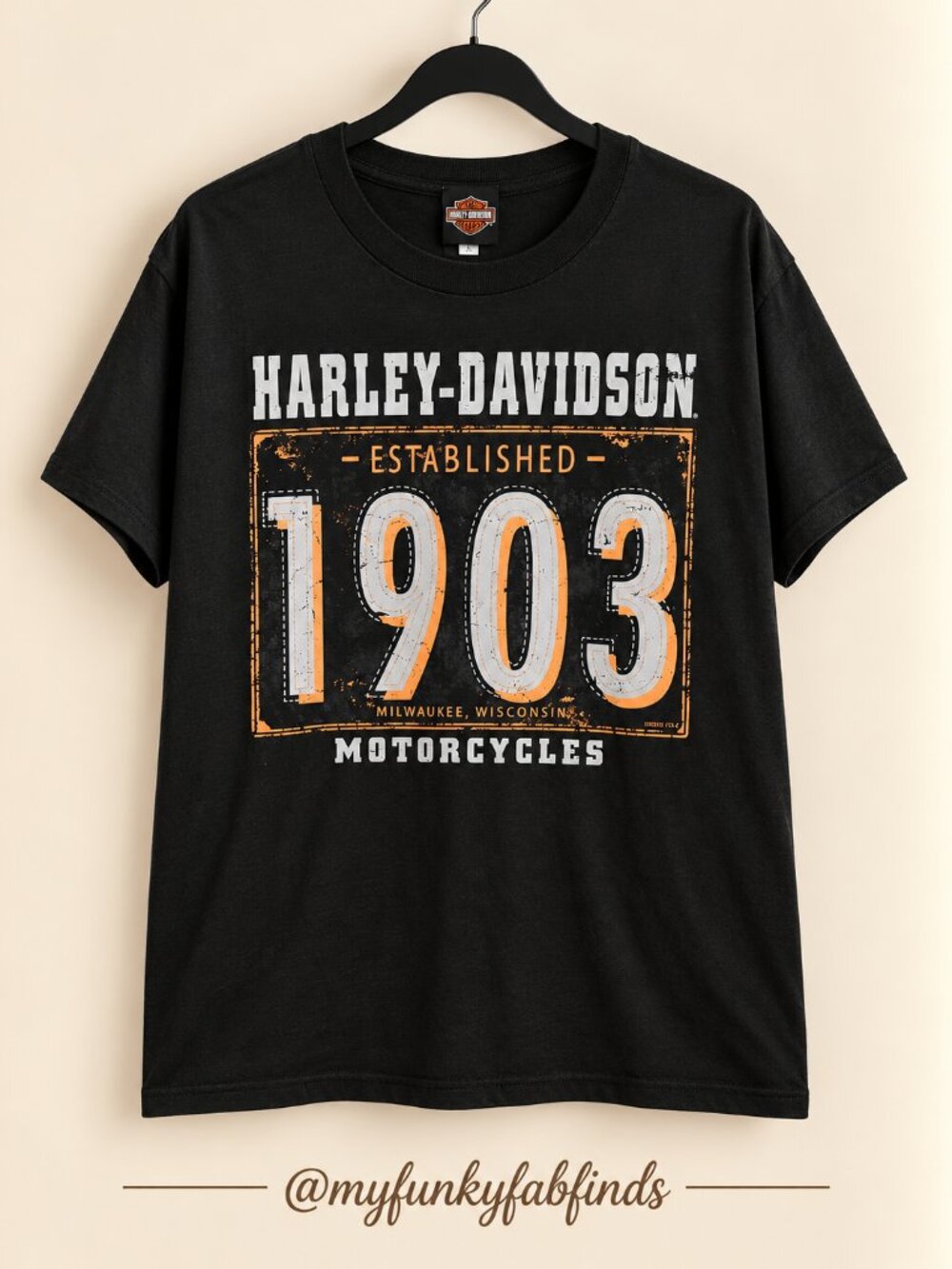 Harley Davidson Men's Graphic T-Shirt Size L Black 1903 NWT